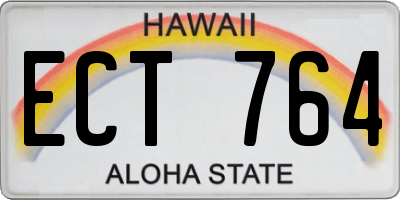 HI license plate ECT764