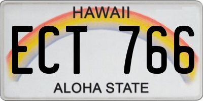 HI license plate ECT766