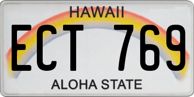 HI license plate ECT769