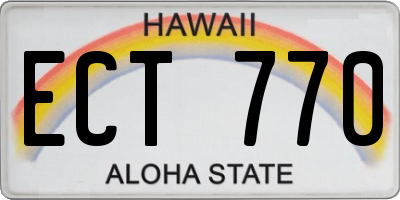 HI license plate ECT770
