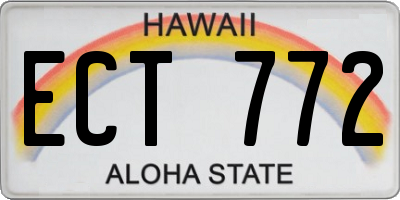 HI license plate ECT772