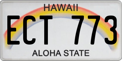 HI license plate ECT773