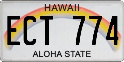HI license plate ECT774