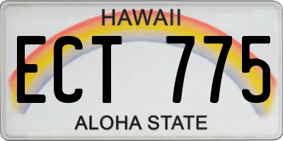 HI license plate ECT775