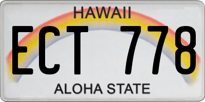 HI license plate ECT778