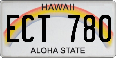 HI license plate ECT780