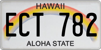 HI license plate ECT782