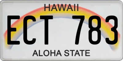 HI license plate ECT783