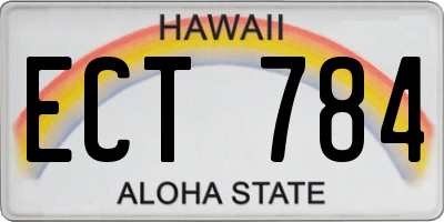 HI license plate ECT784
