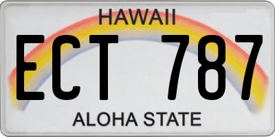 HI license plate ECT787