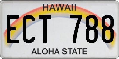 HI license plate ECT788