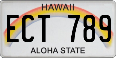 HI license plate ECT789