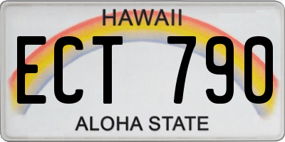 HI license plate ECT790