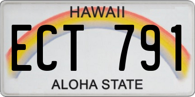 HI license plate ECT791