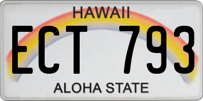 HI license plate ECT793