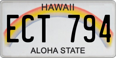 HI license plate ECT794