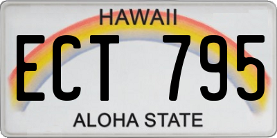 HI license plate ECT795