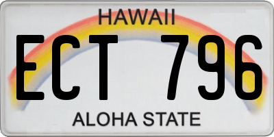 HI license plate ECT796