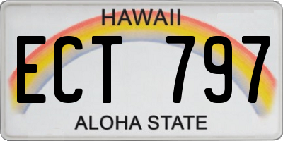 HI license plate ECT797