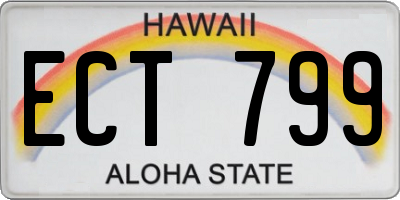 HI license plate ECT799