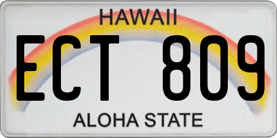 HI license plate ECT809