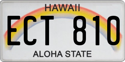 HI license plate ECT810