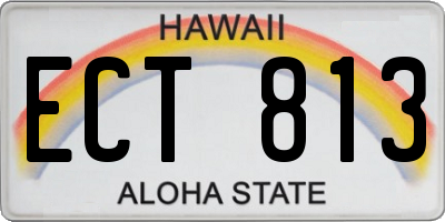 HI license plate ECT813