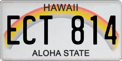 HI license plate ECT814