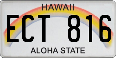 HI license plate ECT816