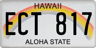 HI license plate ECT817