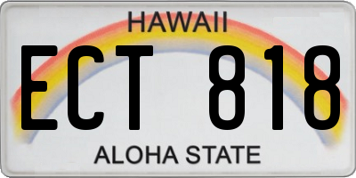 HI license plate ECT818