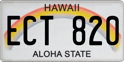HI license plate ECT820