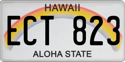HI license plate ECT823
