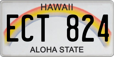 HI license plate ECT824