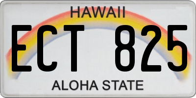 HI license plate ECT825