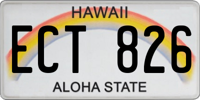 HI license plate ECT826