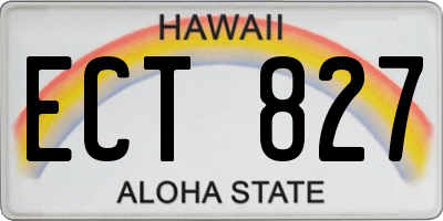 HI license plate ECT827