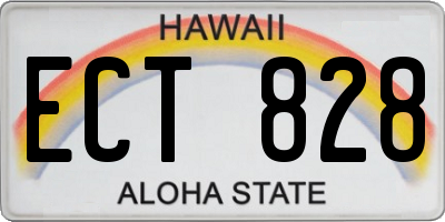 HI license plate ECT828