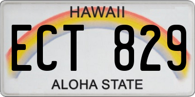 HI license plate ECT829