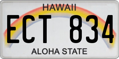 HI license plate ECT834