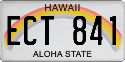 HI license plate ECT841