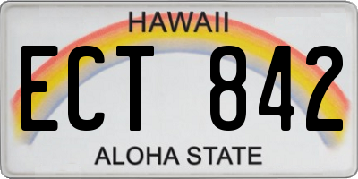HI license plate ECT842
