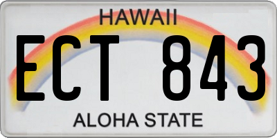 HI license plate ECT843