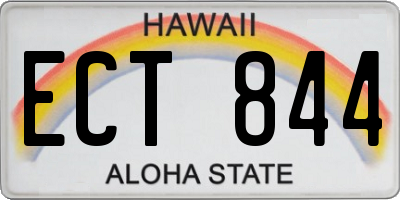 HI license plate ECT844
