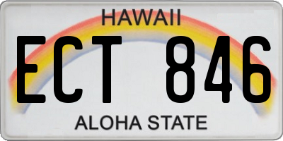 HI license plate ECT846