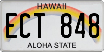 HI license plate ECT848
