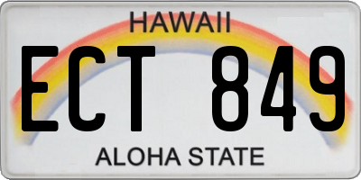 HI license plate ECT849