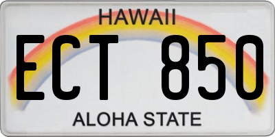HI license plate ECT850