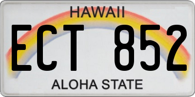 HI license plate ECT852