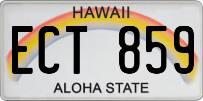 HI license plate ECT859
